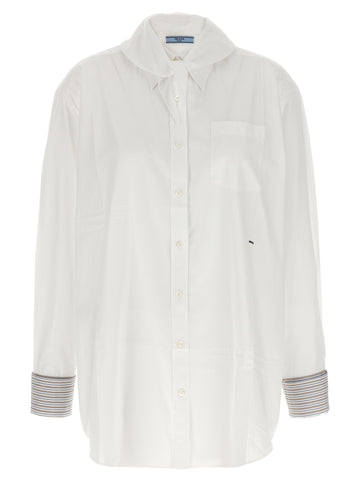 PRADA - Contrast cuffs shirt White