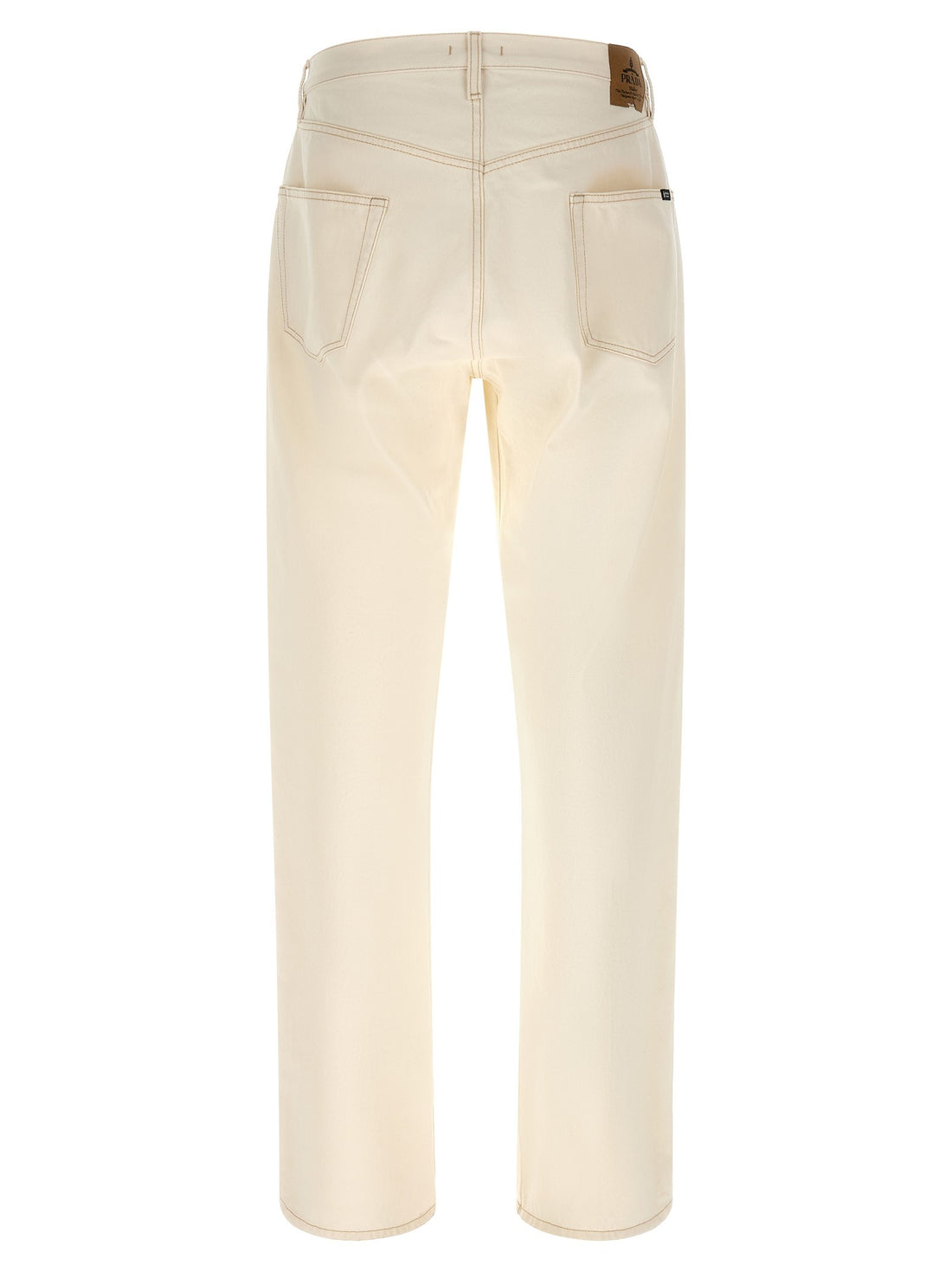 PRADA - Contrast stitching jeans White