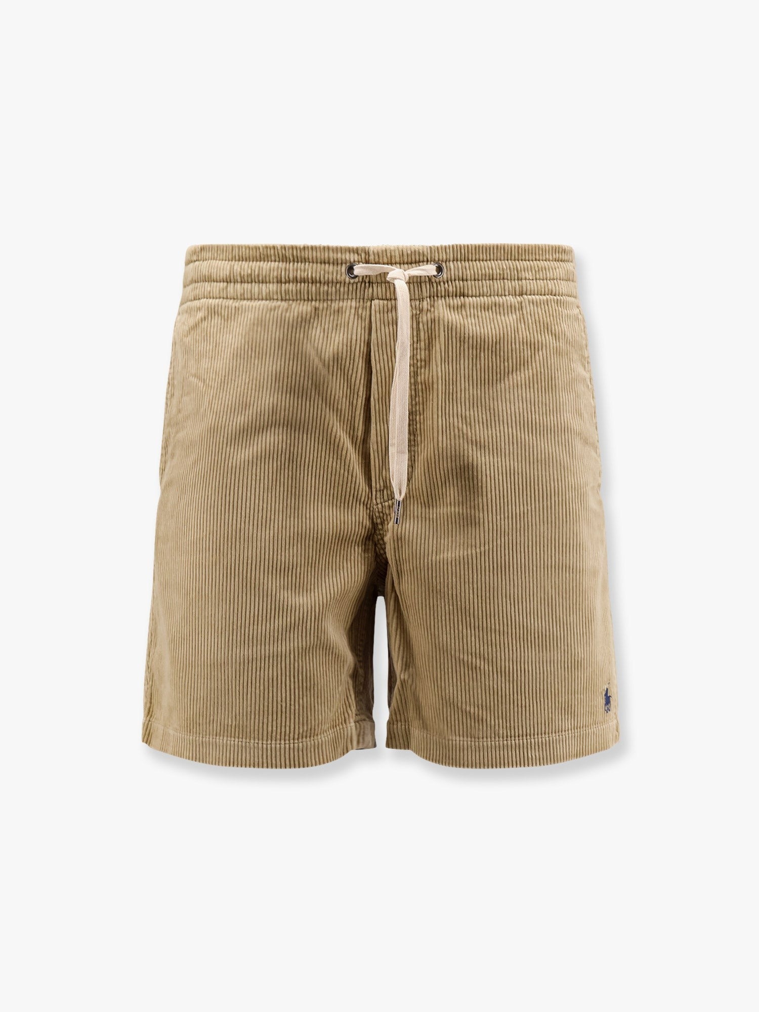 Corduroy bermuda shorts with logo embroidery
