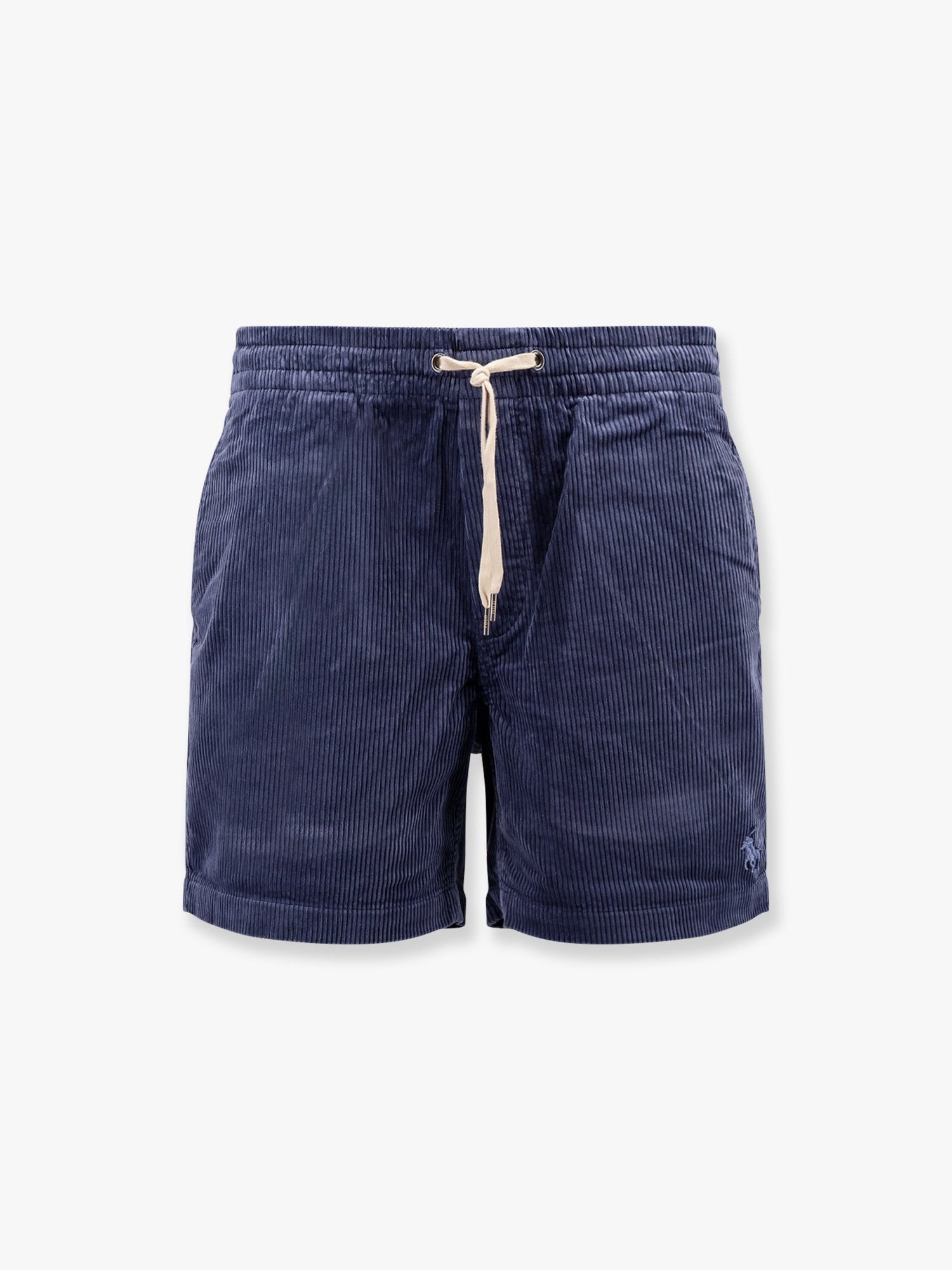 Corduroy bermuda shorts with logo embroidery