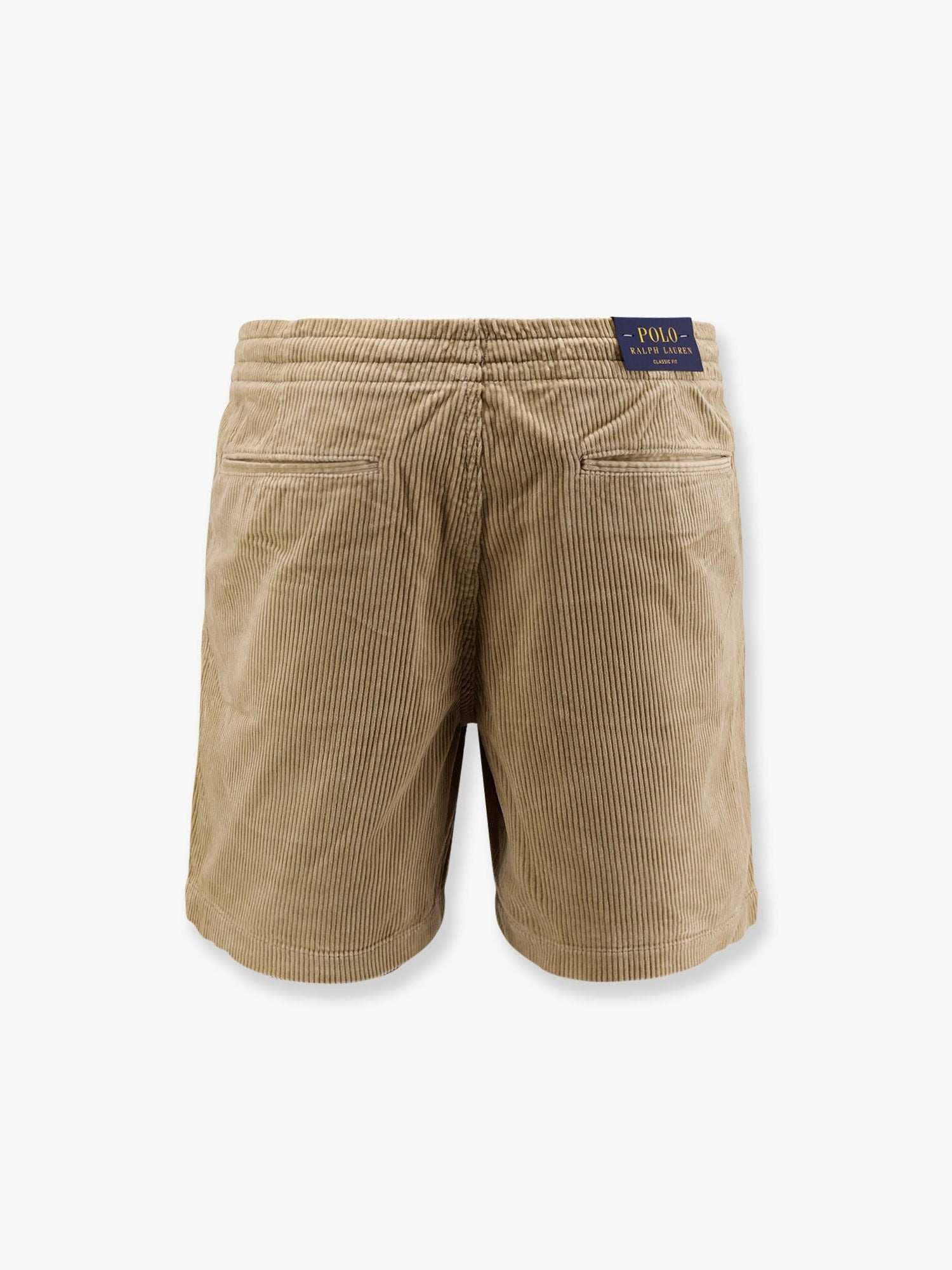 Corduroy bermuda shorts with logo embroidery