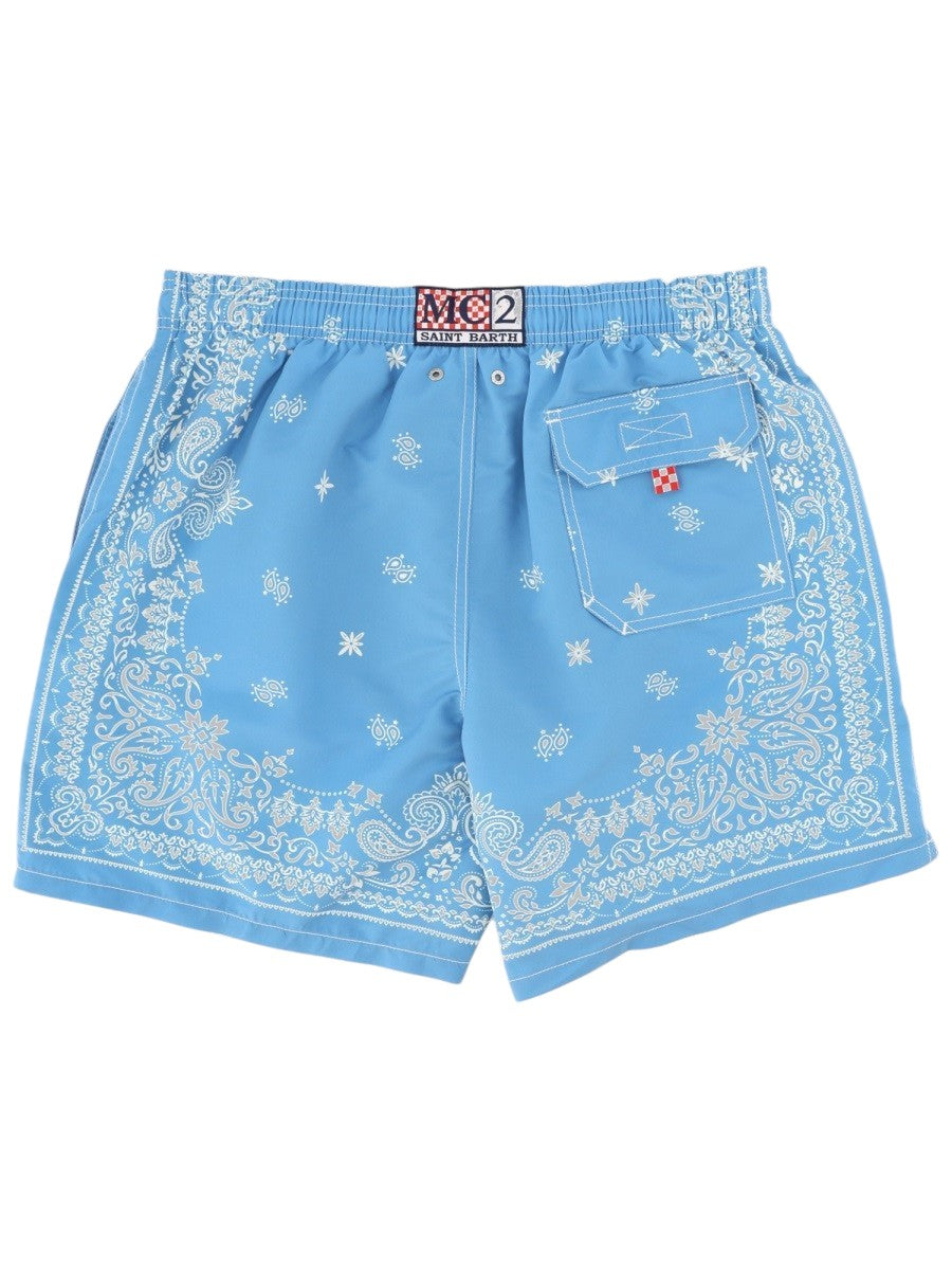 MC2 SAINT BARTH - Gustavia Blue Swim Shorts with Bandana Print costume-da-bagno-con-stampa_20f86b8a-ec9d-40ea-823e-5e4df8f927e1