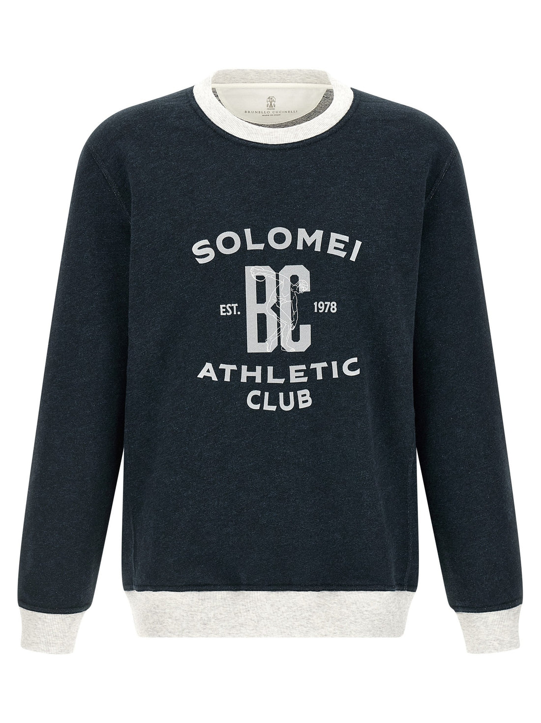 Brunello Cucinelli - Cotton and linen sweatshirt Blue