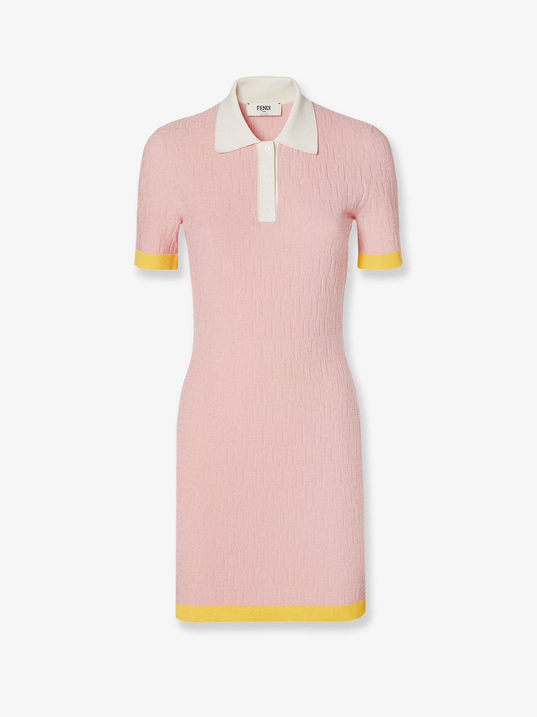 Fendi - Color-block dress cotton-and-silk-blend-short-dress-with-all-over-ff-motif