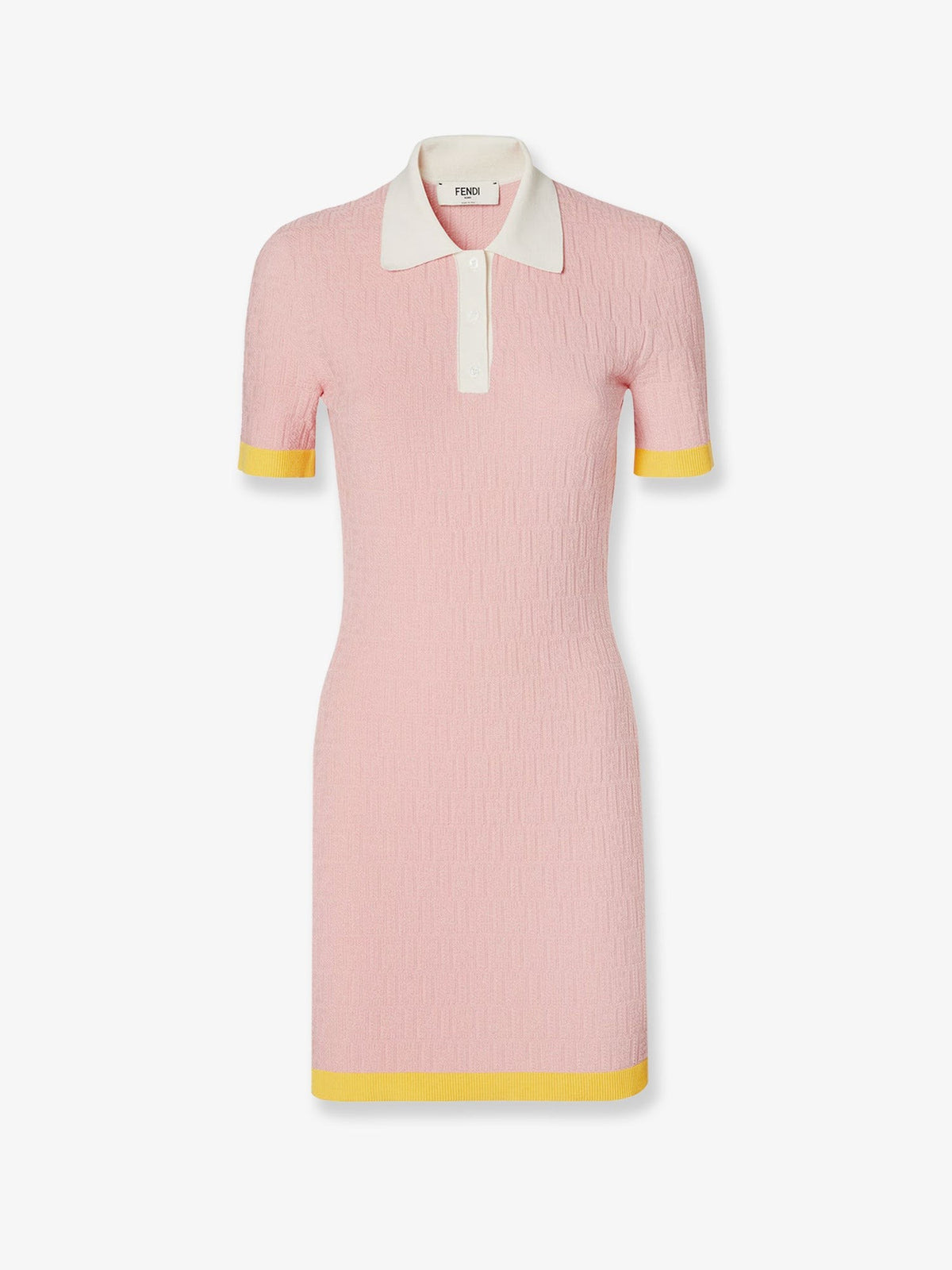 Fendi - Color-block dress cotton-and-silk-blend-short-dress-with-all-over-ff-motif