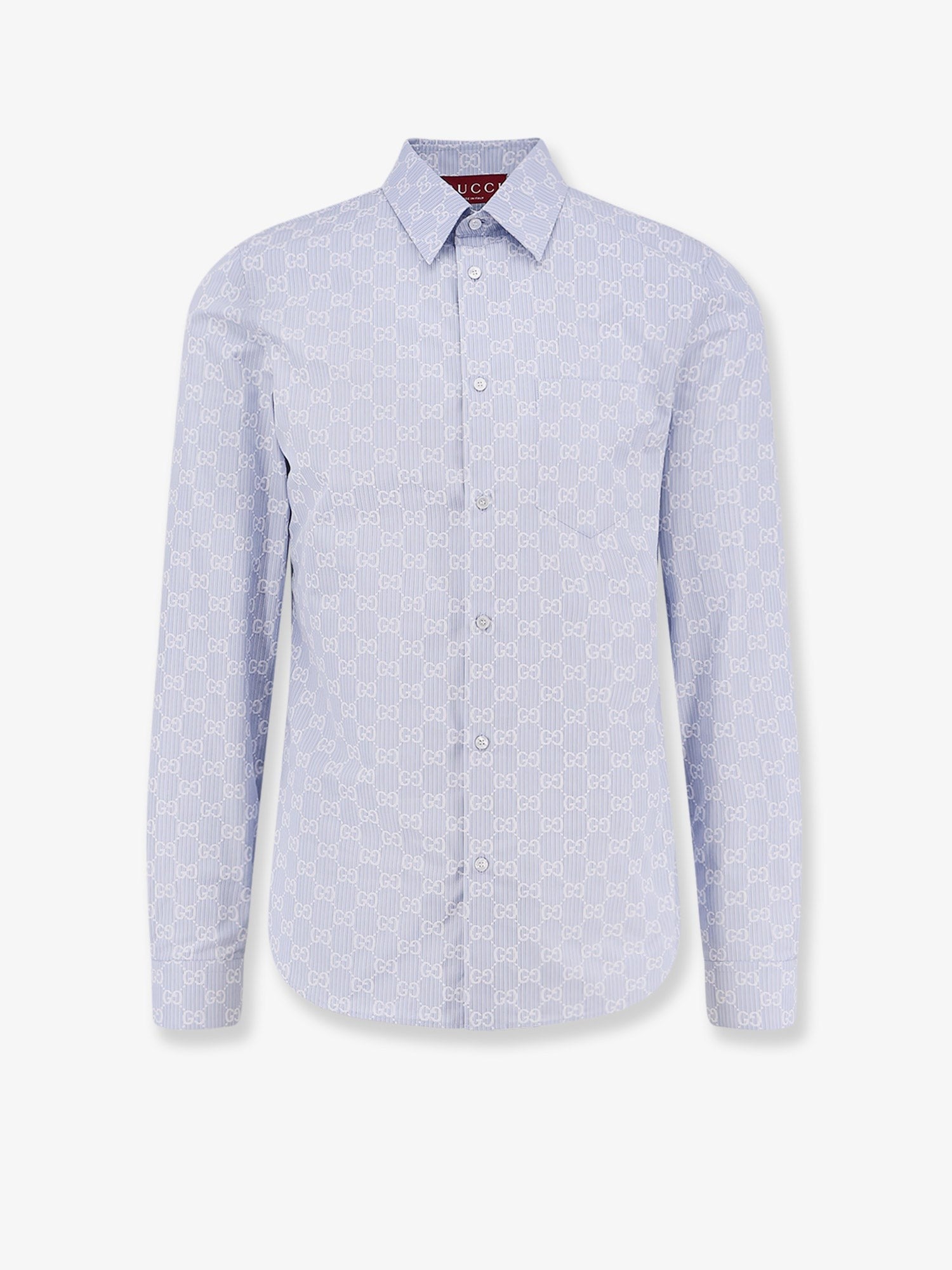 Cotton and silk shirt with all-over GG logo