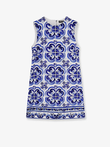 Dolce & Gabbana Cotton and viscose dress with Maiolica print