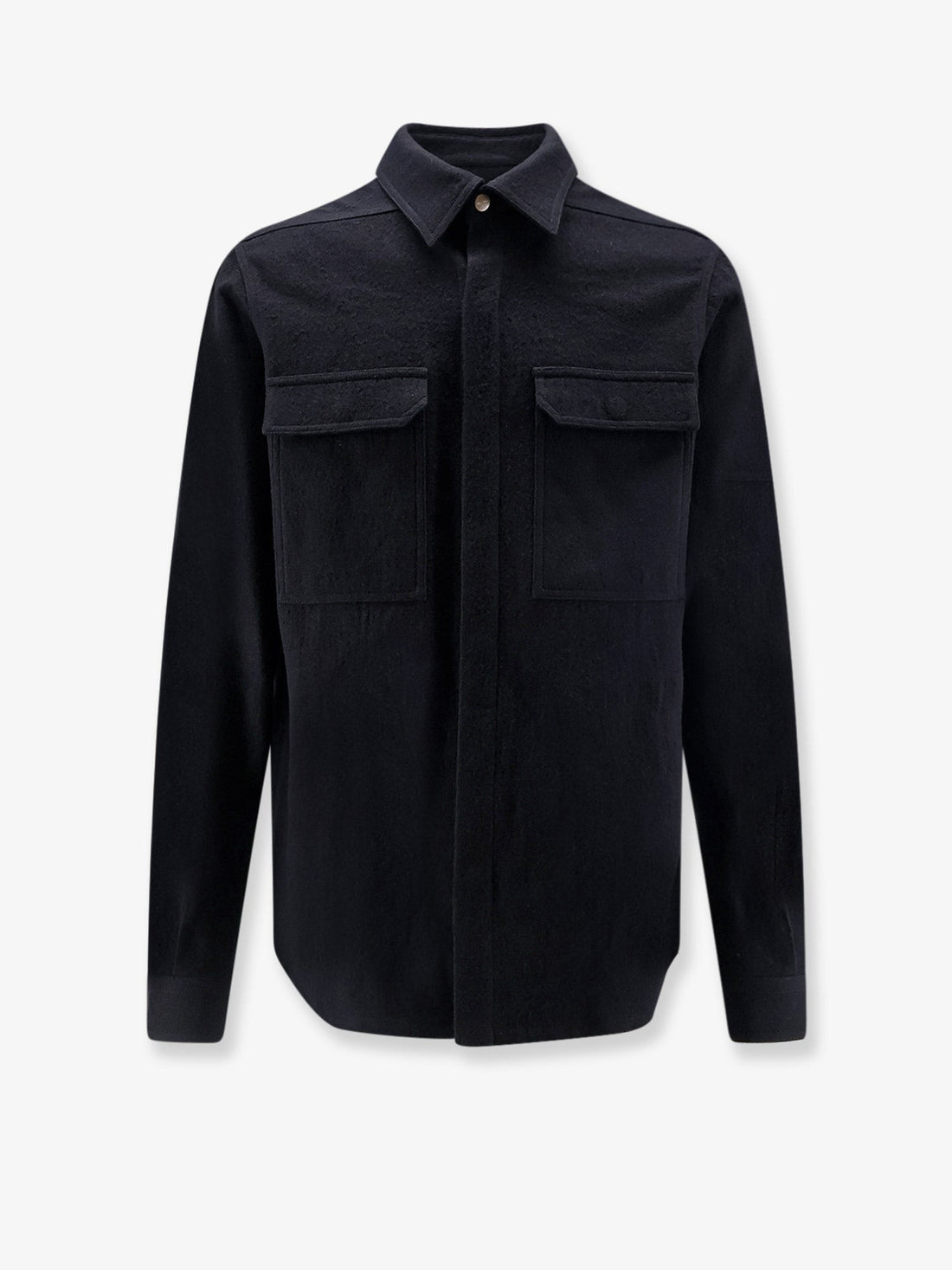 RICK OWENS - Cotton and Wool Outershirt Black