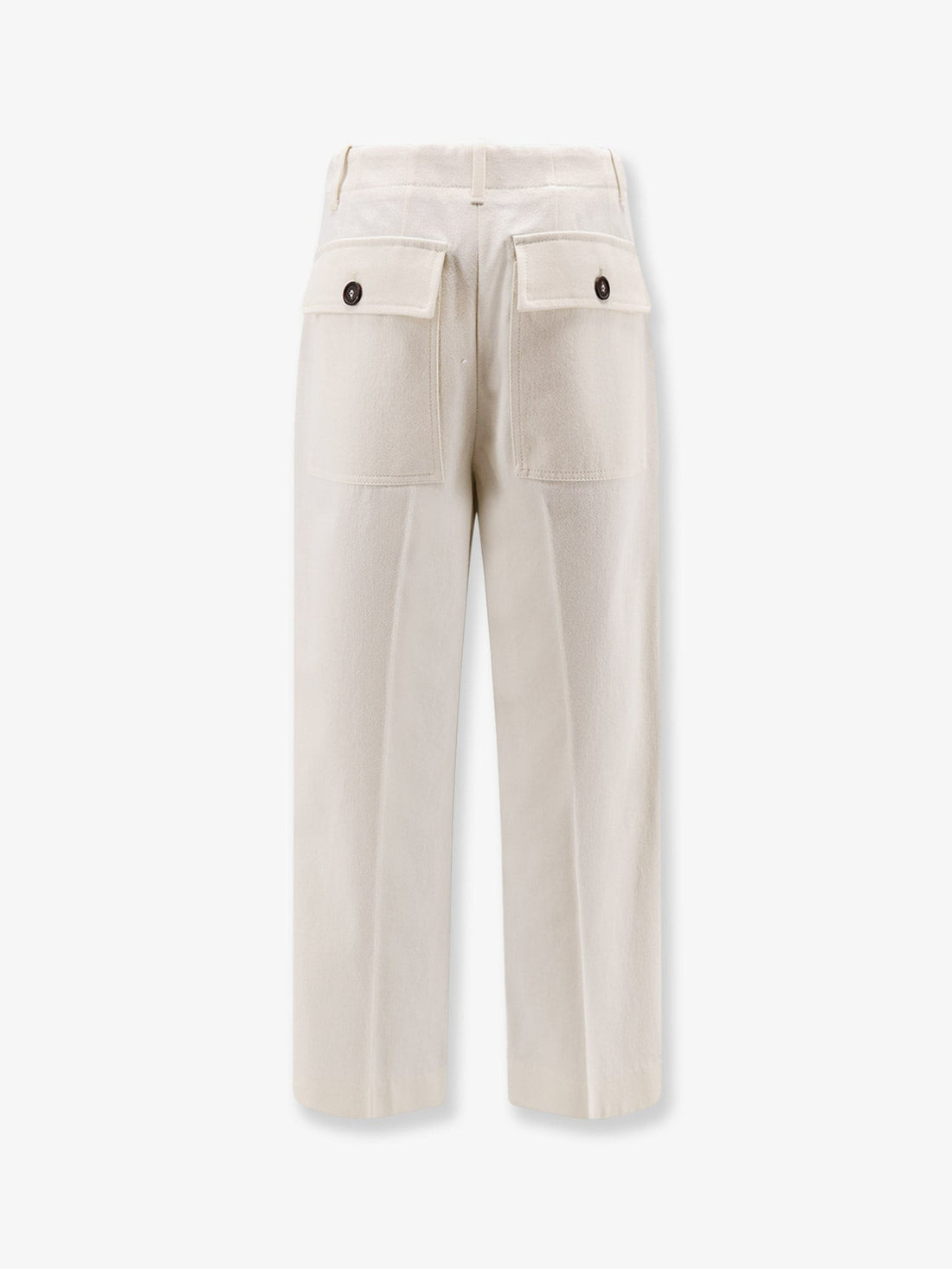 Cotton and wool trousers with adjustable drawstring