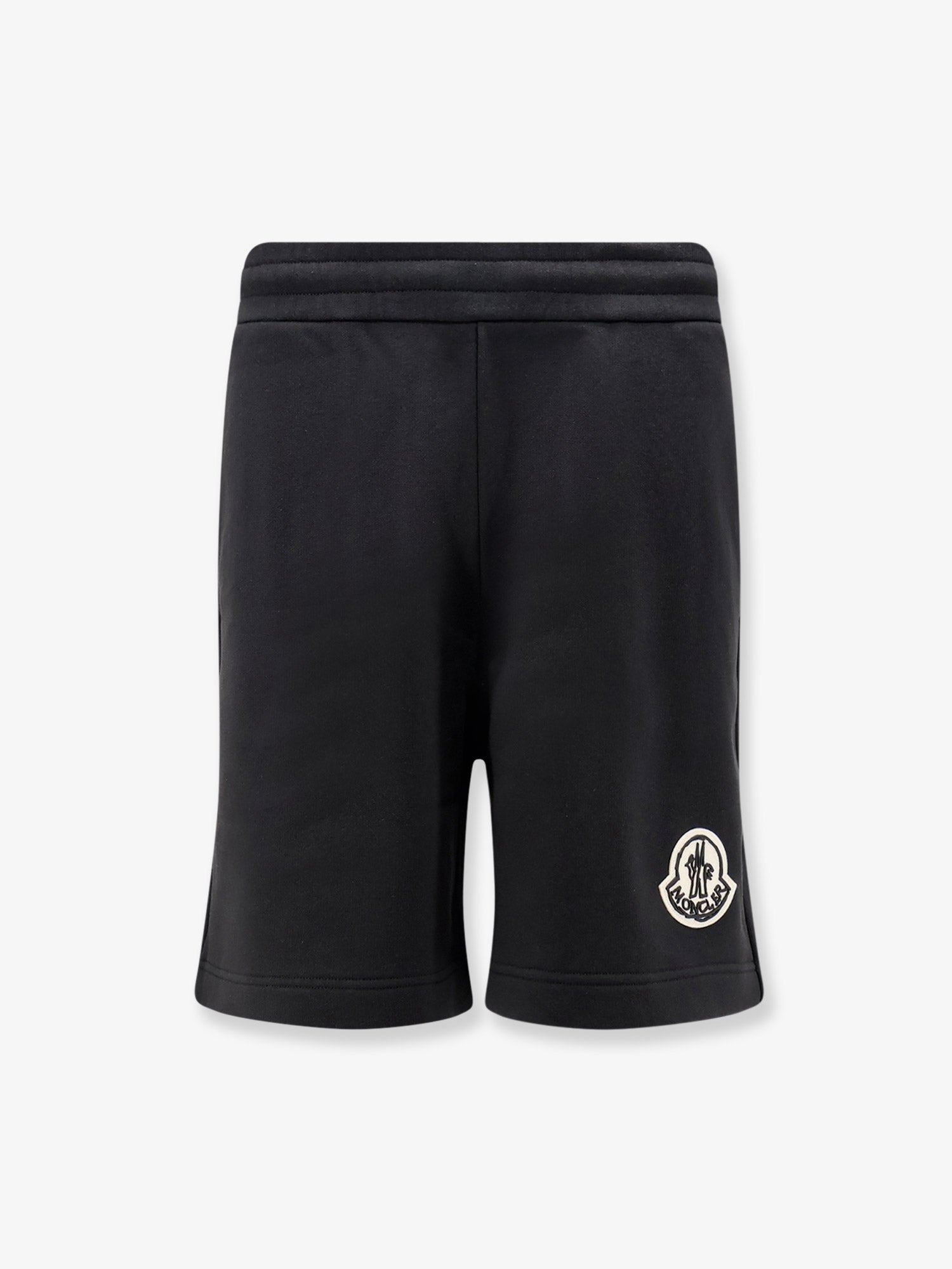Moncler - Cotton bermuda shorts with front logo patch