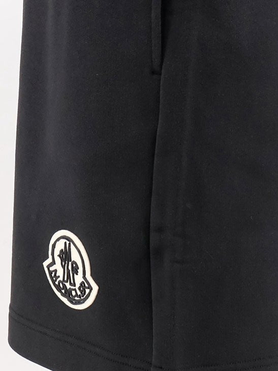Moncler - Cotton bermuda shorts with front logo patch