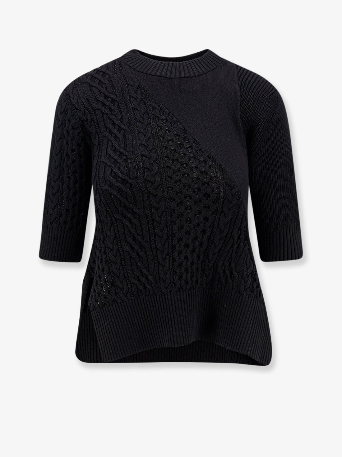 SACAI Cotton blend asymmetrical sweater