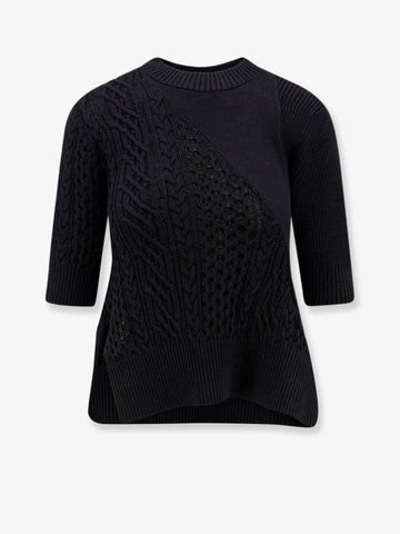 SACAI Cotton blend asymmetrical sweater
