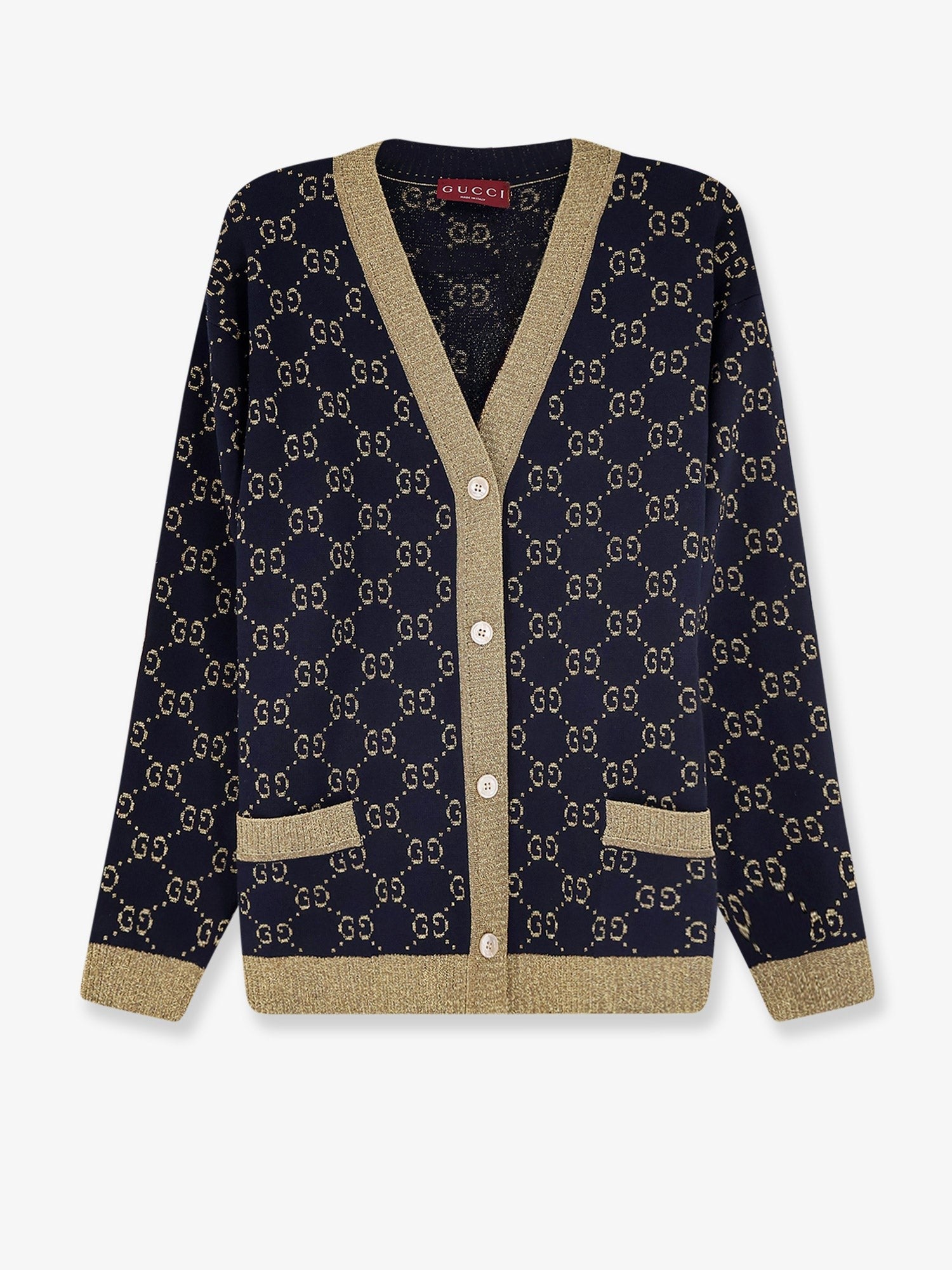 Cotton blend cardigan with all-over GG logo cotton-blend-cardigan-with-all-over-gg-logo