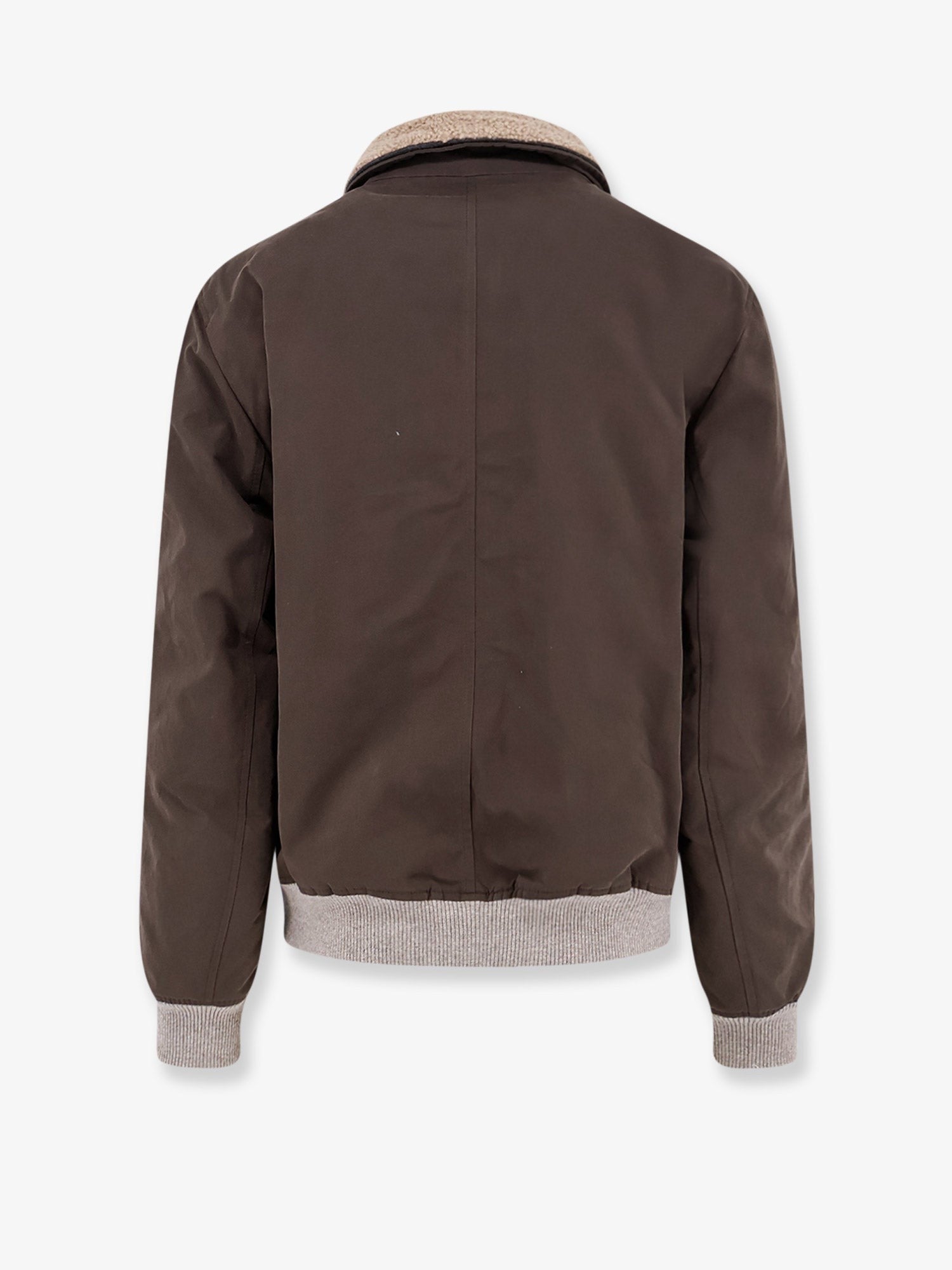 Brunello Cucinelli - Cotton blend jacket with fur collar