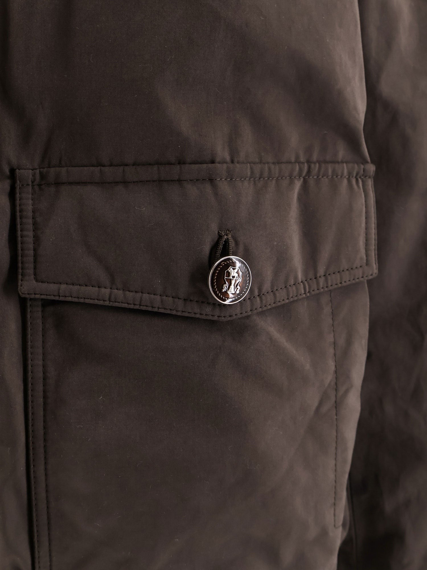 Brunello Cucinelli - Cotton blend jacket with fur collar