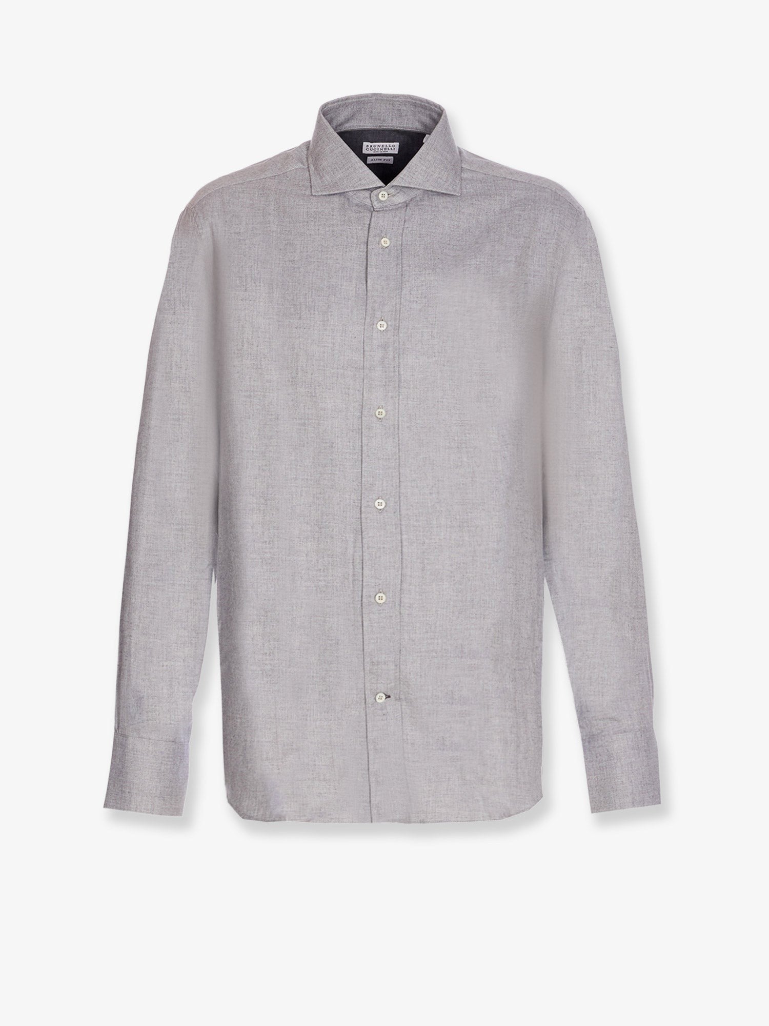 Cotton blend slim fit shirt