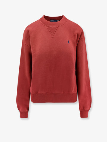 Cotton blend sweater with embroidered logo on the front
