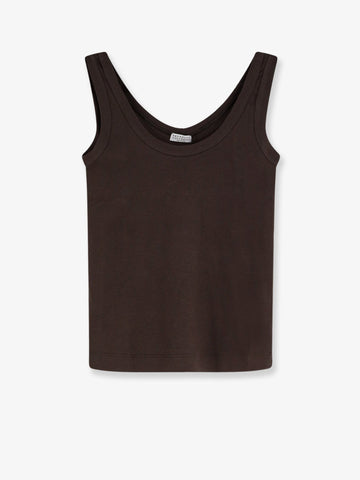 Brunello Cucinelli - Cotton blend tank top with back monili detail