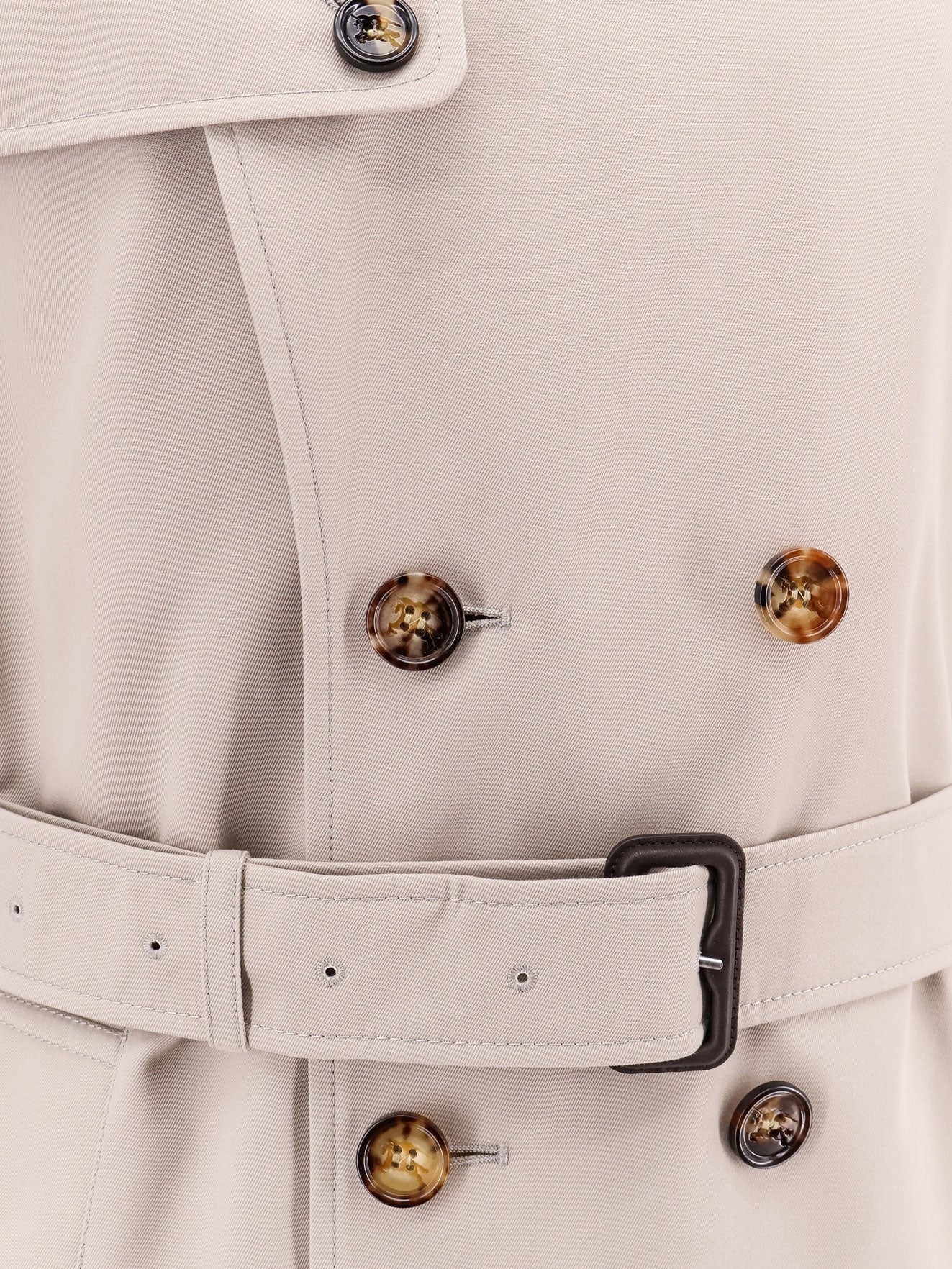 Cotton blend trench with check lining