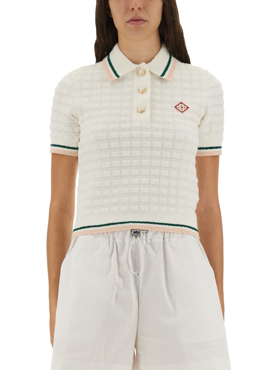 COTTON BOUCLÉ POLO SHIRT