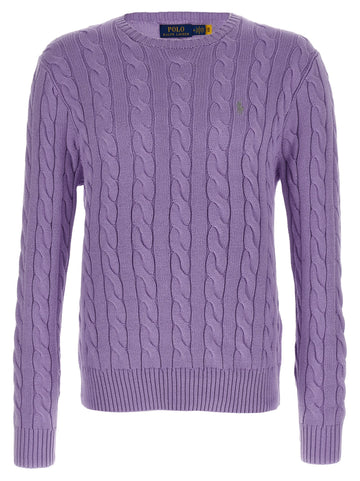 Polo Ralph Lauren - Cotton braided sweater Purple