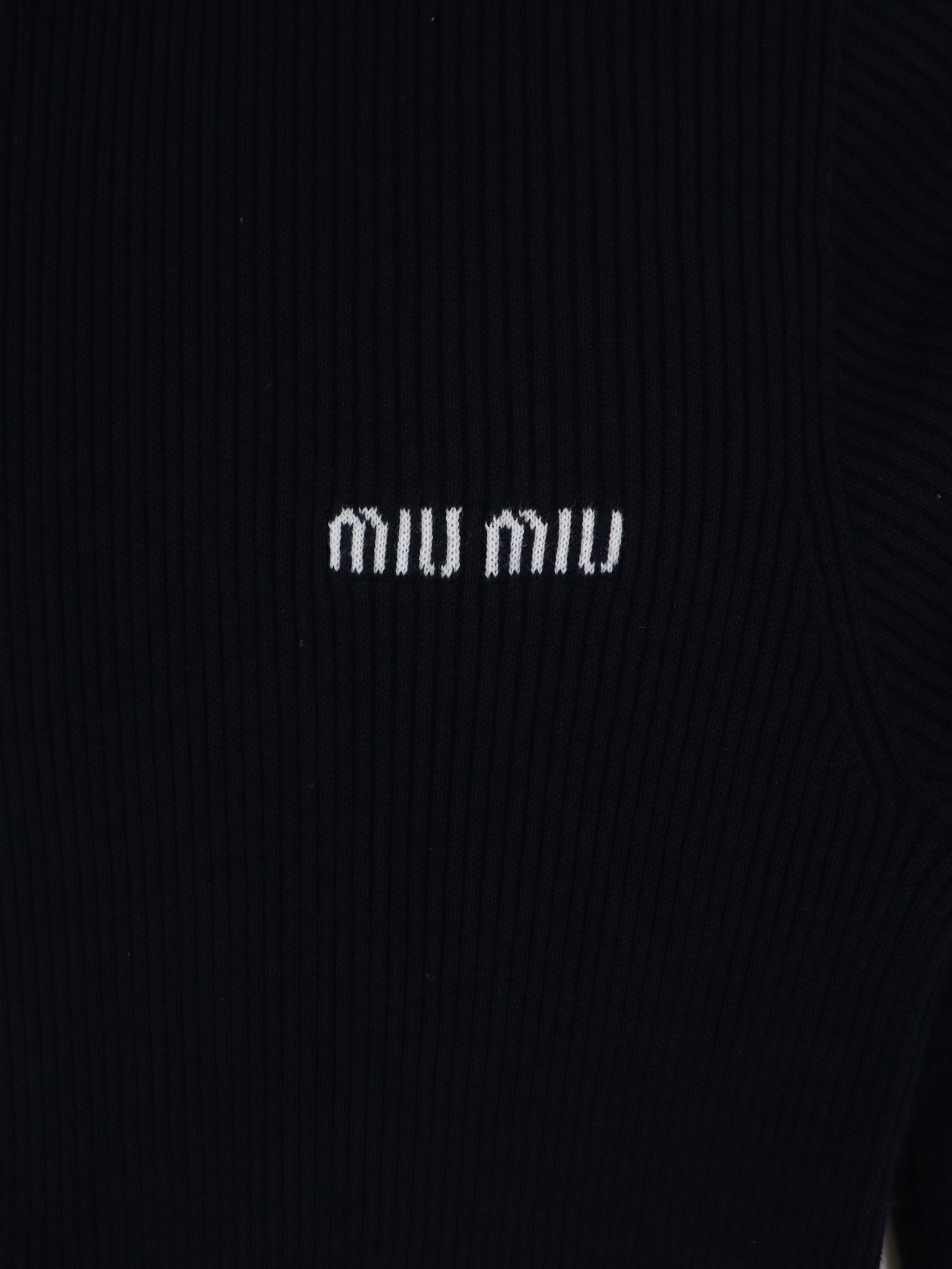 Miu Miu - Cotton cardigan with front logo inlay