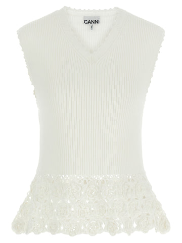 GANNI - 'Cotton Crochet' vest