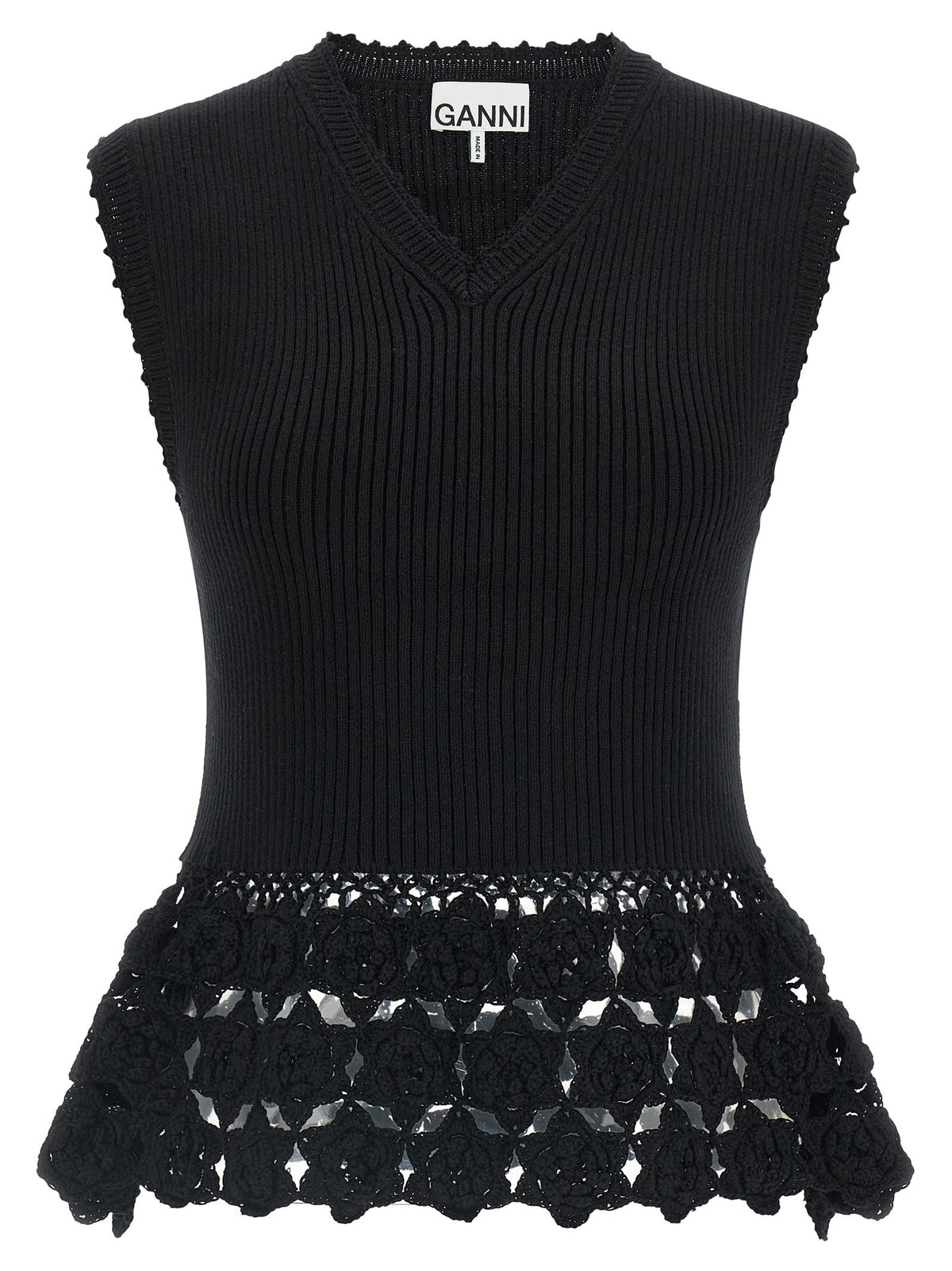 GANNI - 'Cotton Crochet' vest