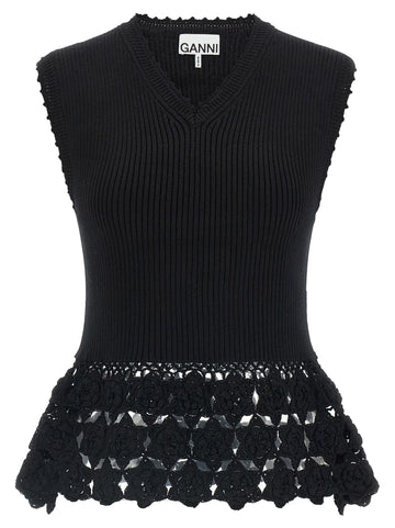 GANNI - 'Cotton Crochet' vest