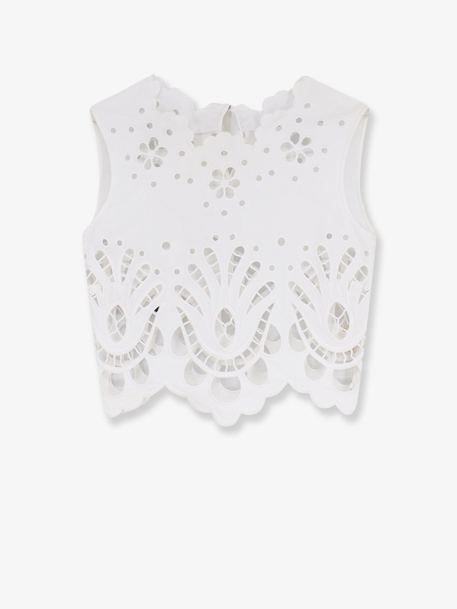 Dolce & Gabbana Cotton crop top with cut-out embroidery