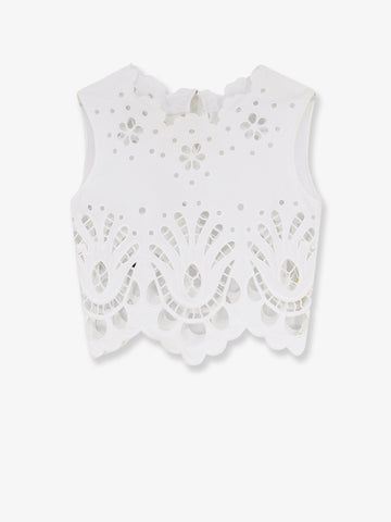 Dolce & Gabbana Cotton crop top with cut-out embroidery