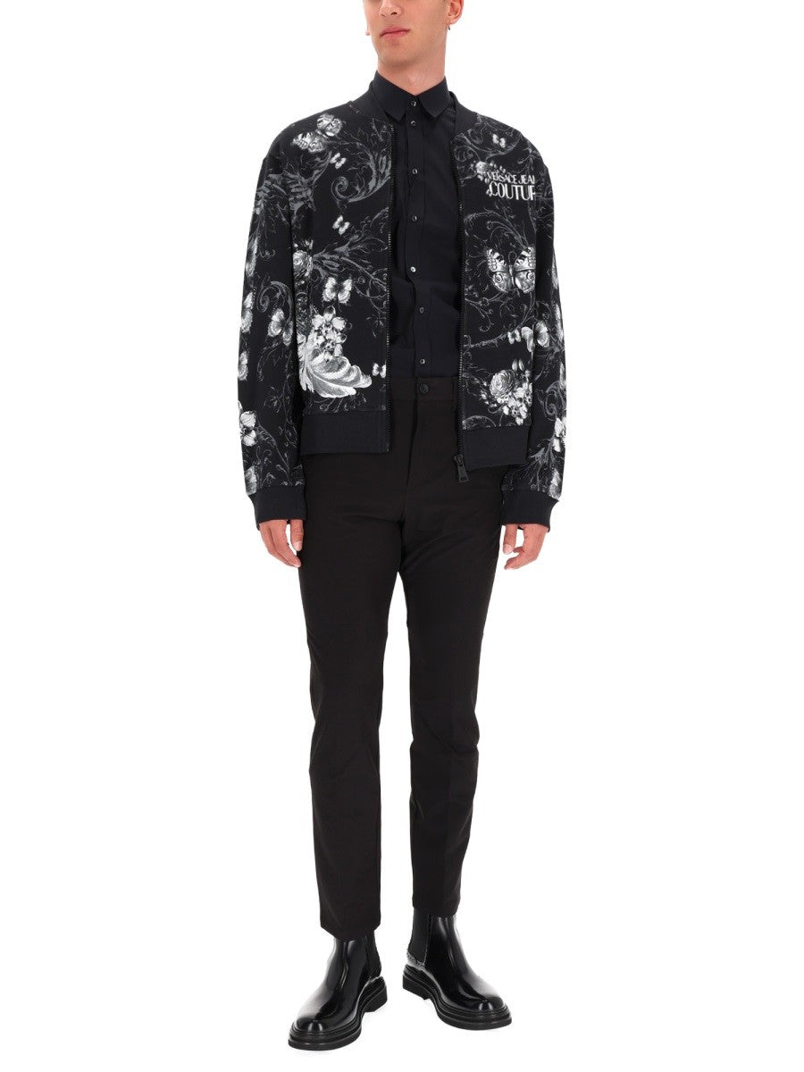 Versace Jeans Couture - COTTON FLEECE BOMBER JACKET cotton-fleece-bomber-jacket_8eef25f1-8d13-4142-8015-f4efebe189fd