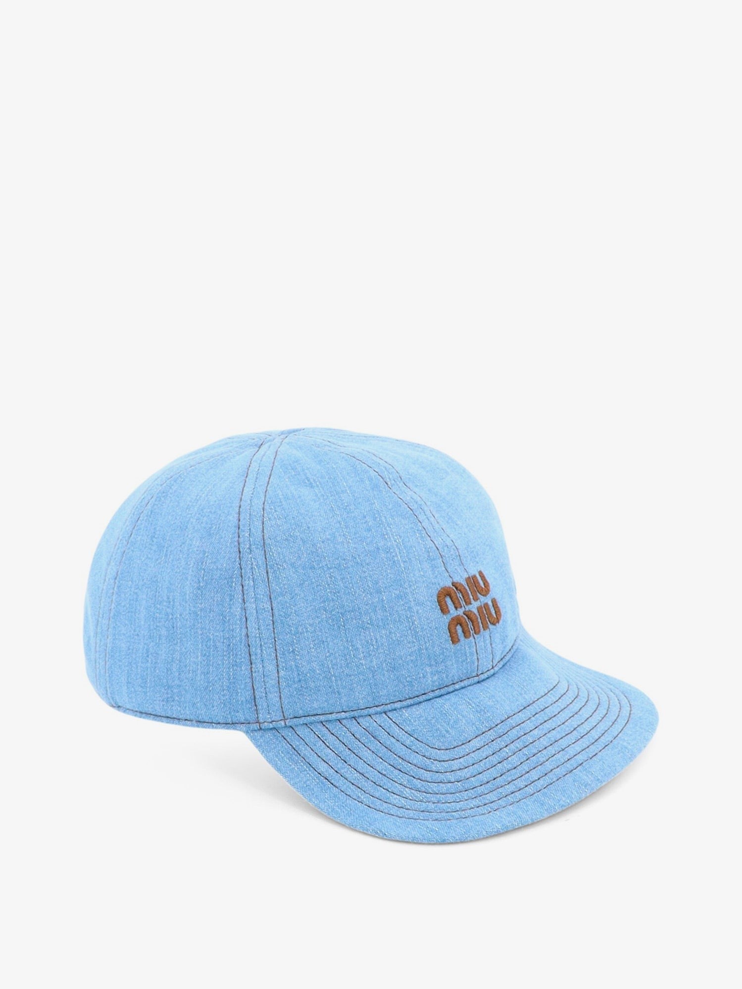 Miu Miu Miu Miu - Cotton hat with embroidered logo on the front