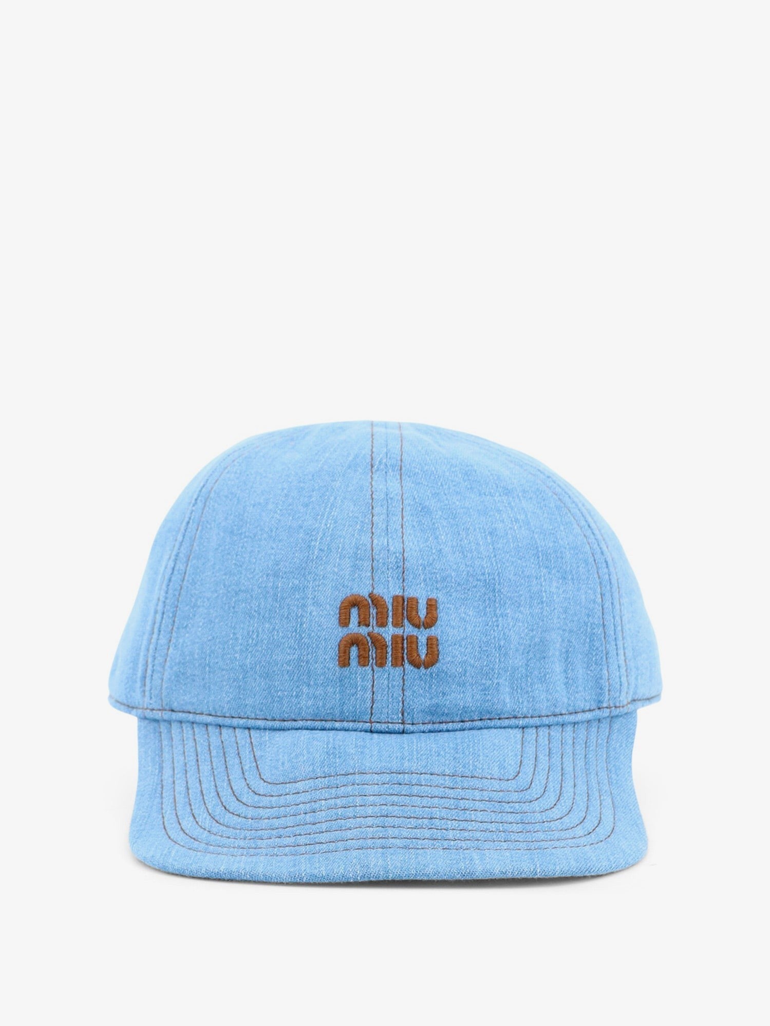 Miu Miu Miu Miu - Cotton hat with embroidered logo on the front