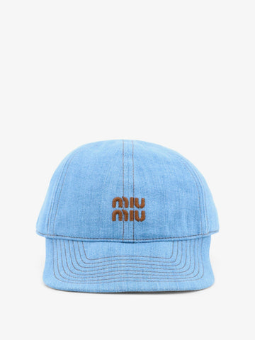 Miu Miu Miu Miu - Cotton hat with embroidered logo on the front