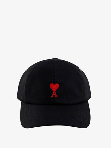 AMI PARIS - Cotton hat with embroidered logo on the front