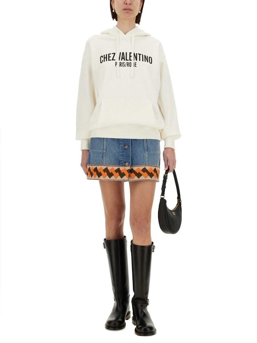 COTTON HOODIE WITH PRINT