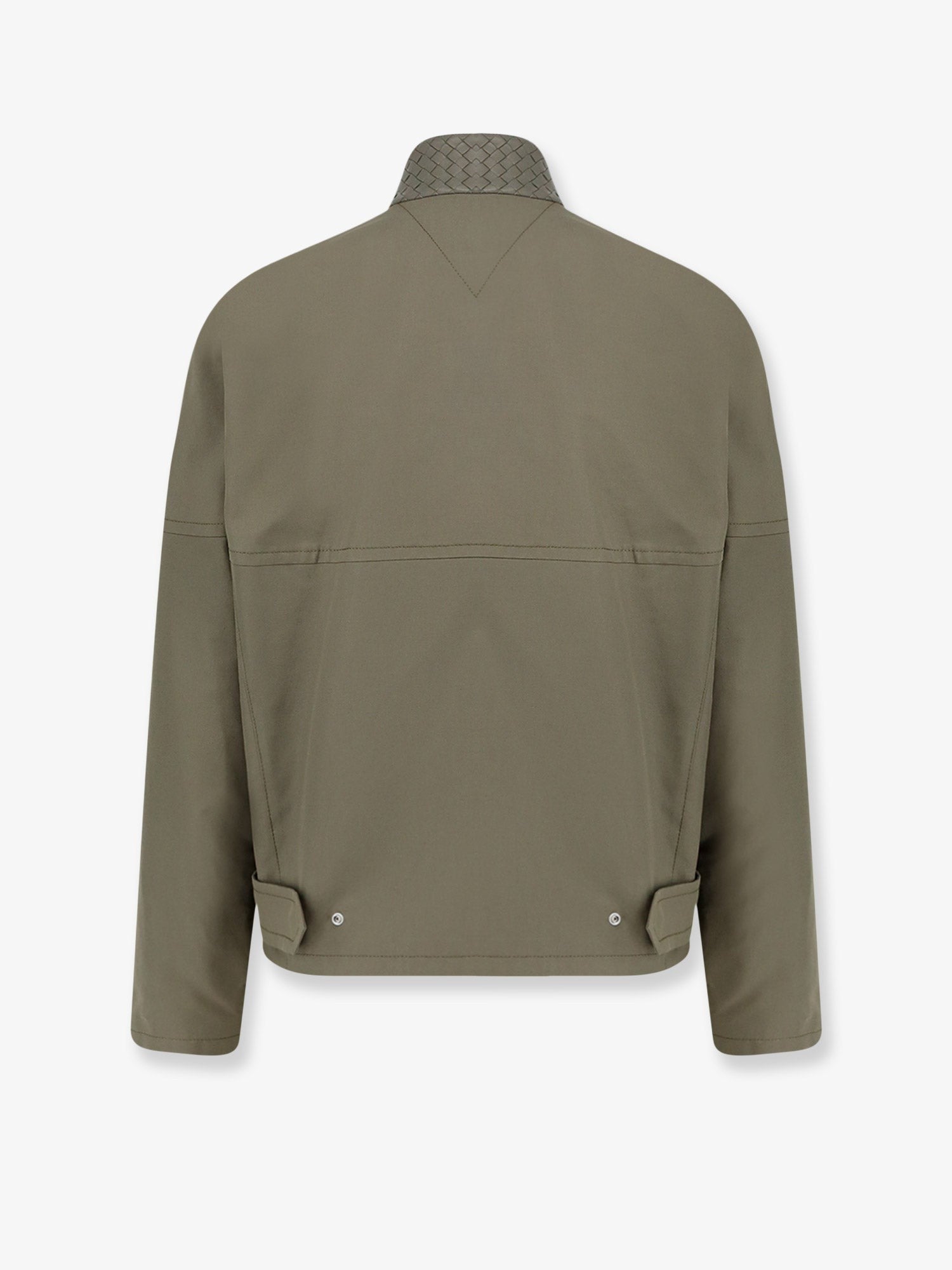 Bottega Veneta - Cotton jacket with Intrecciato leather detail cotton-jacket-with-intrecciato-leather-detail