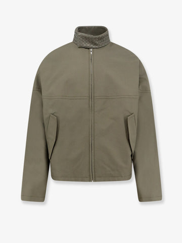 Bottega Veneta Cotton jacket with Intrecciato leather detail