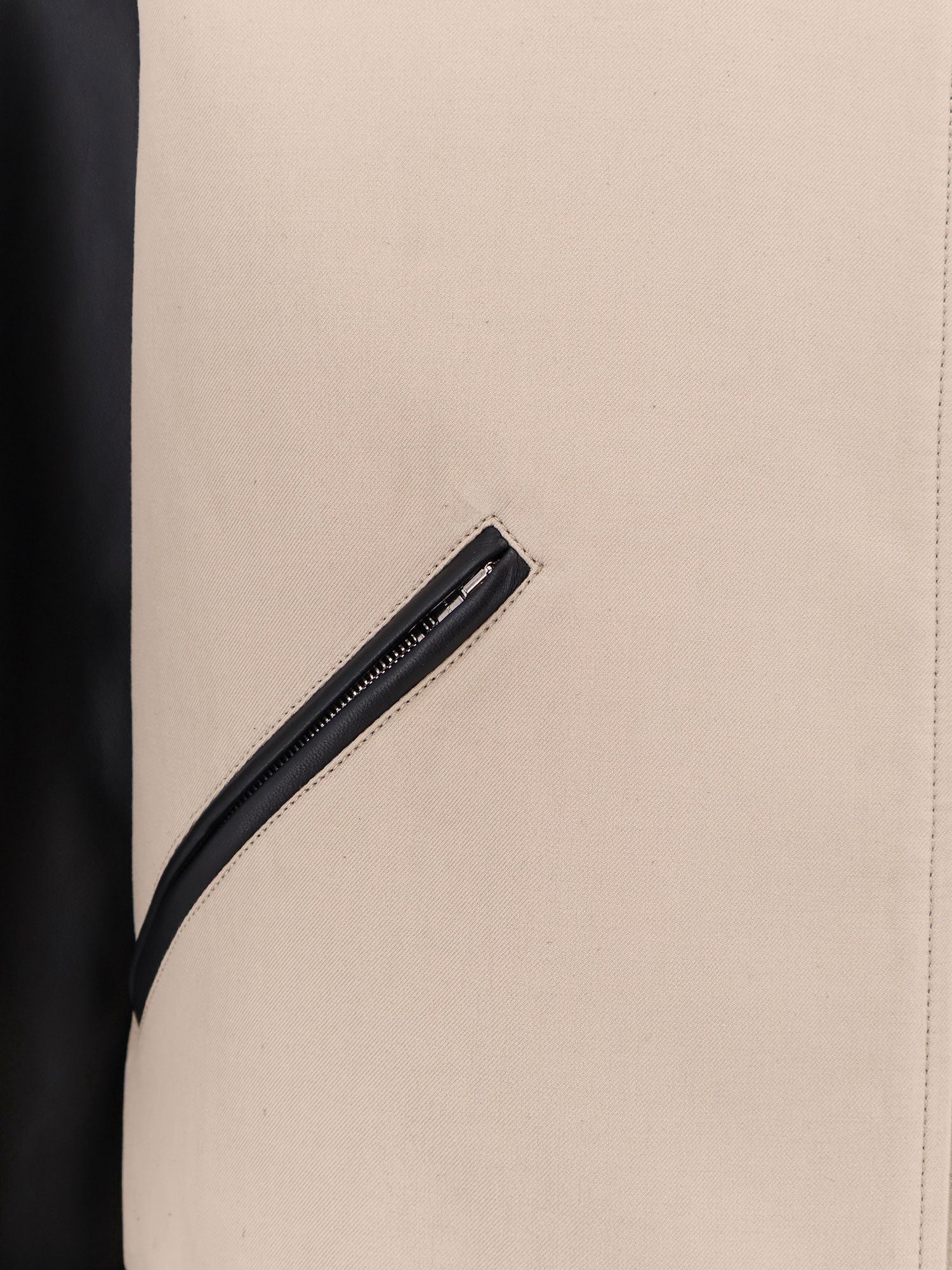 Cotton Jacket with leather sleeves