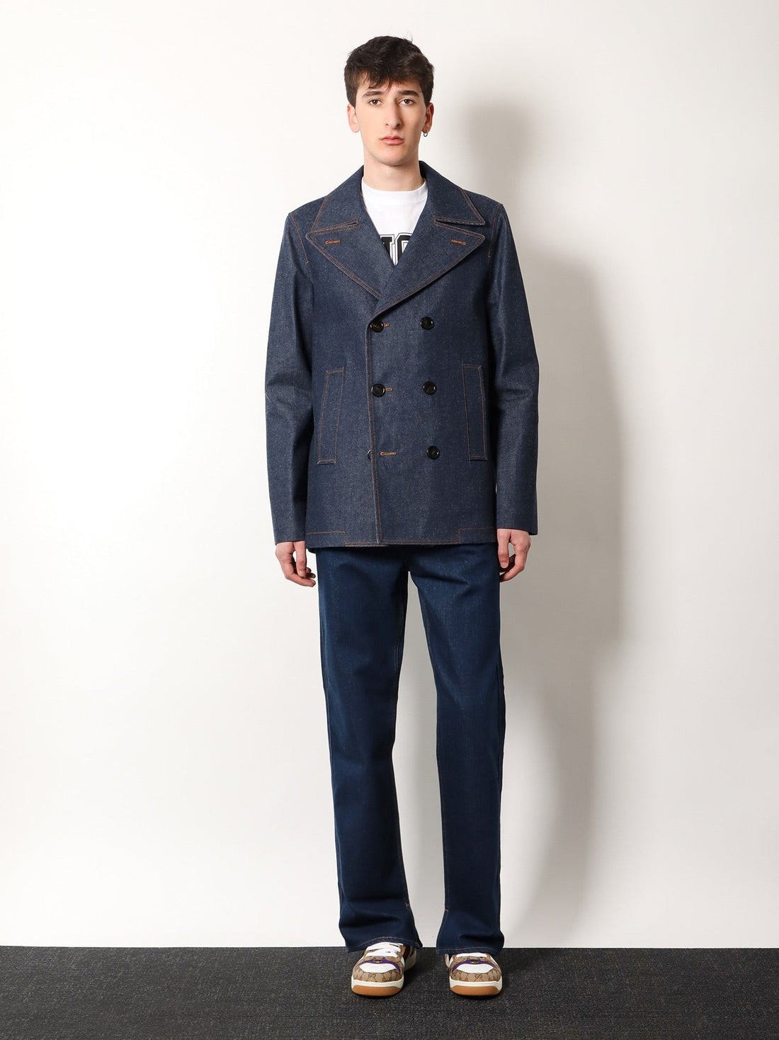 Cotton jeans with back floral print