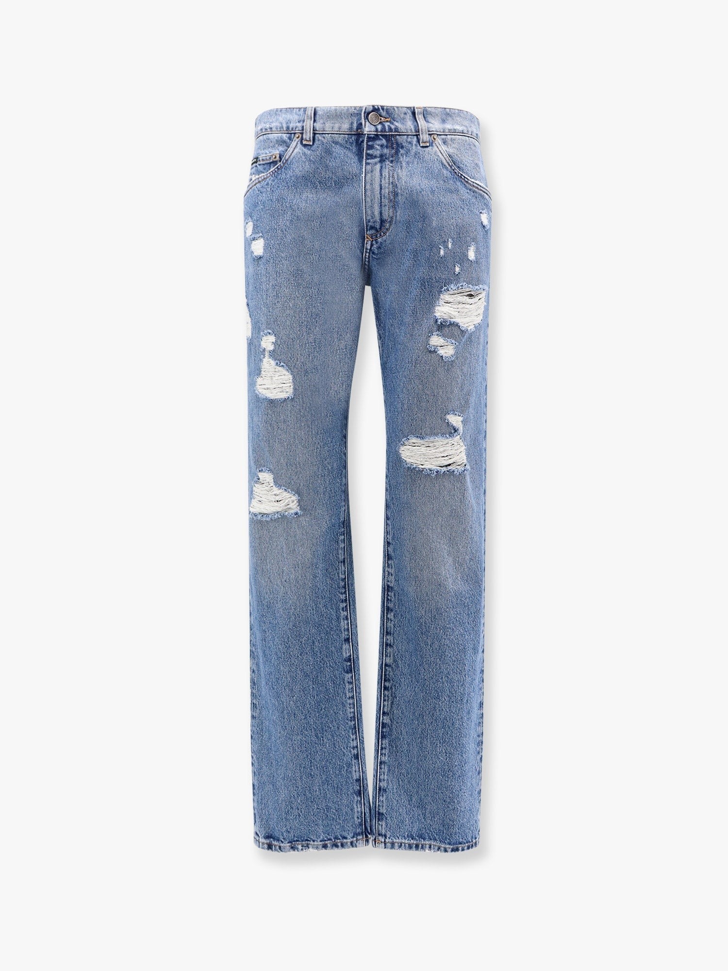 Cotton jeans with rippings detail