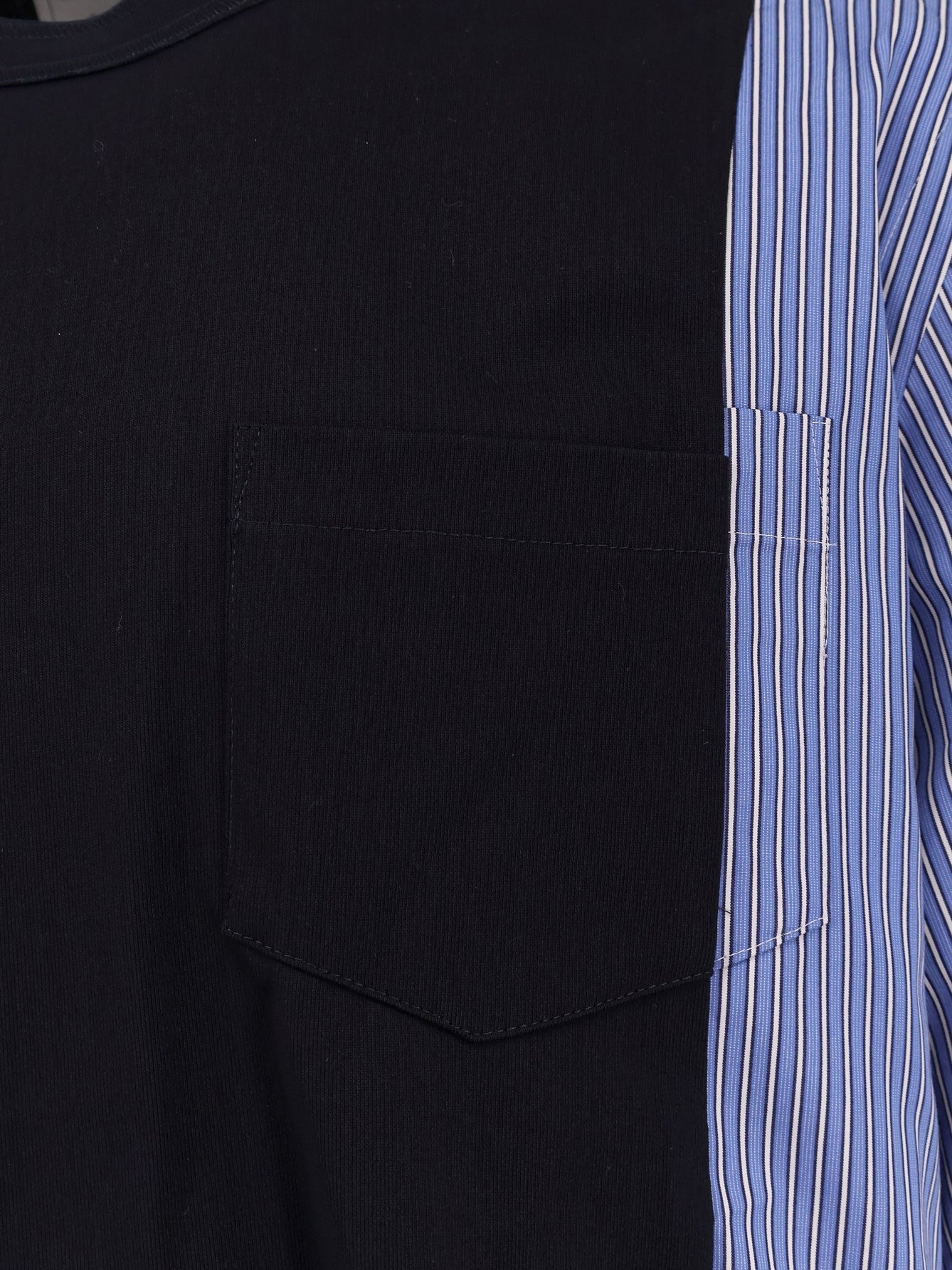 Cotton jersey T-shirt with popeline inserts