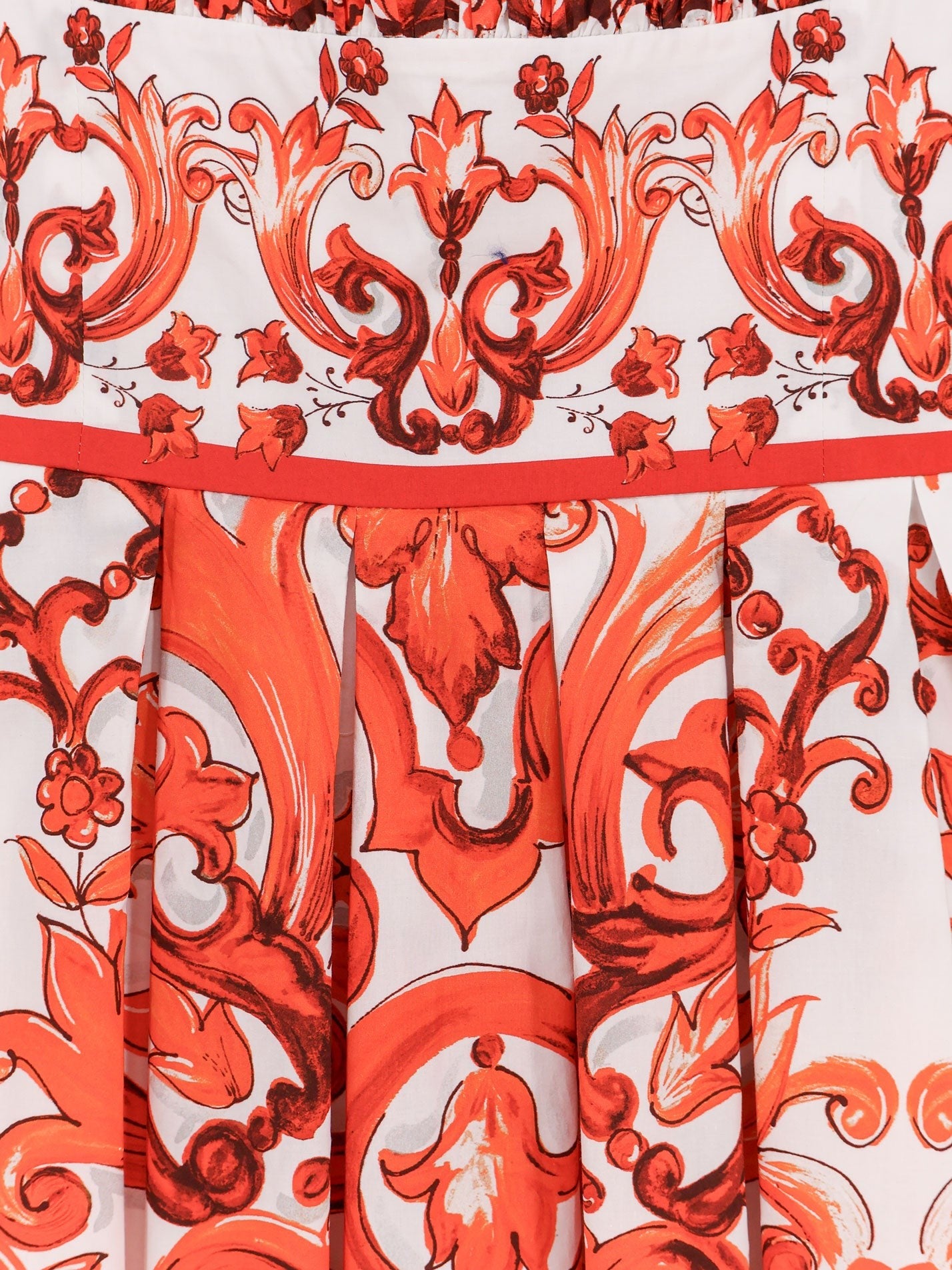Dolce & Gabbana - Cotton long dress with Maiolica print