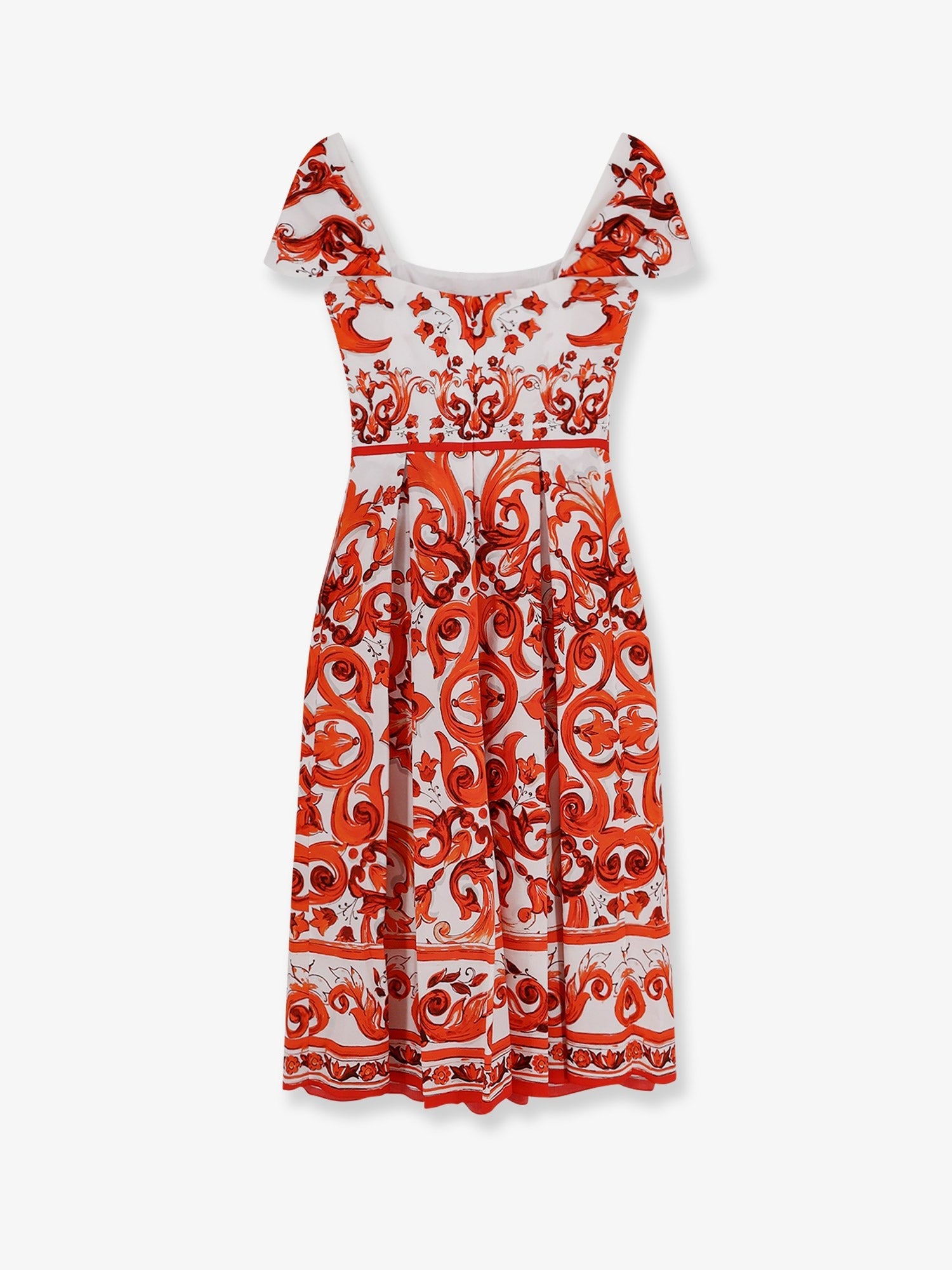 Dolce & Gabbana - Cotton long dress with Maiolica print