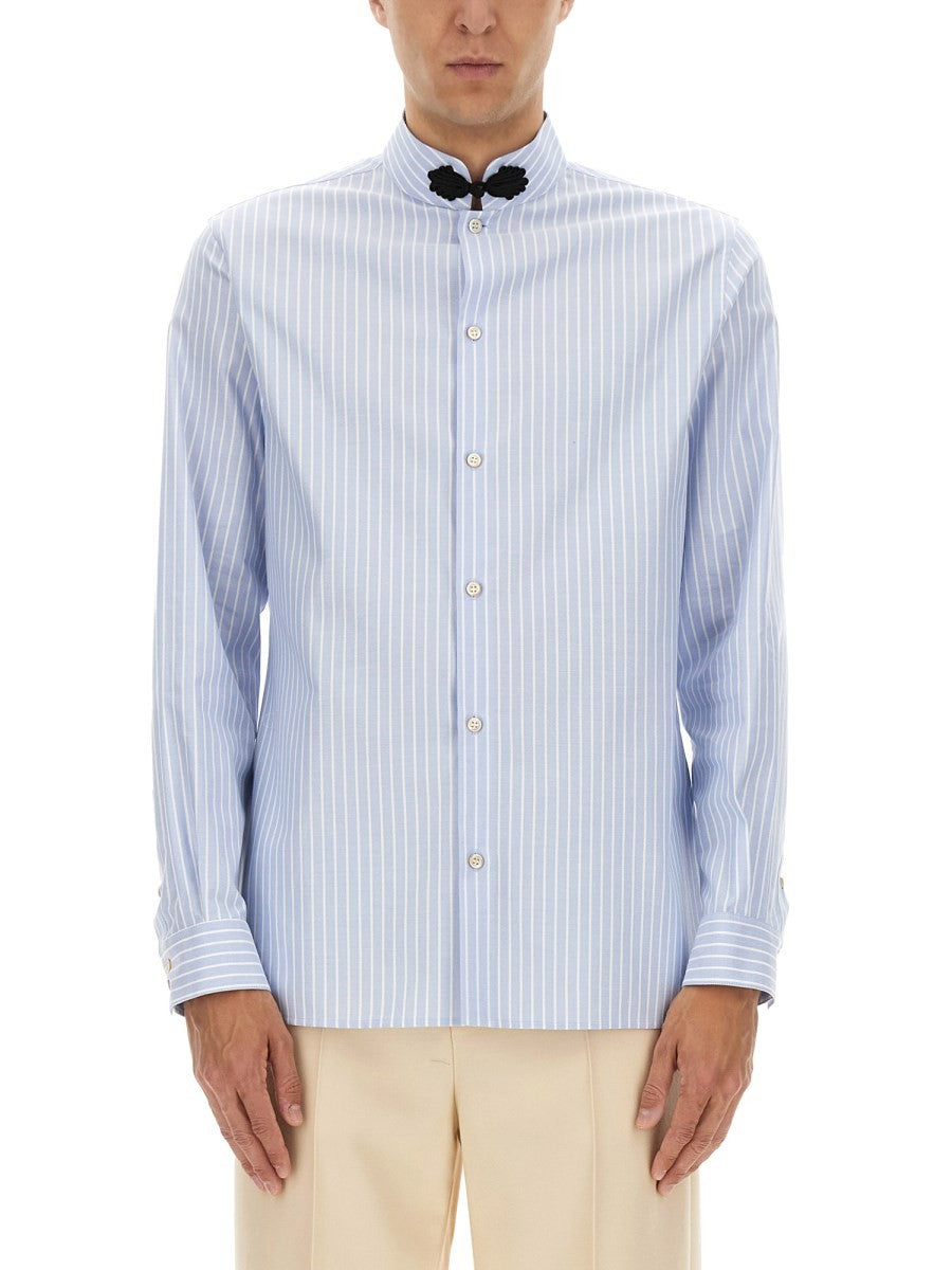 Valentino - COTTON OXFORD SHIRT WITH TOGGLE Baby blue
