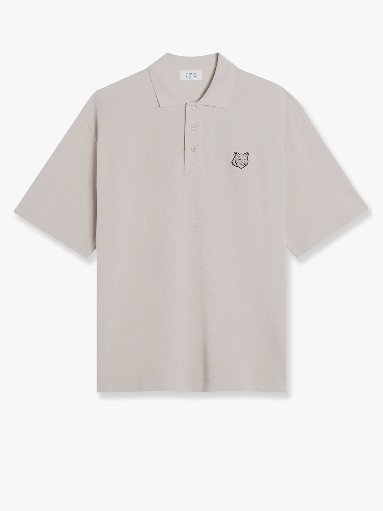 Cotton polo shirt with bold fox head patch