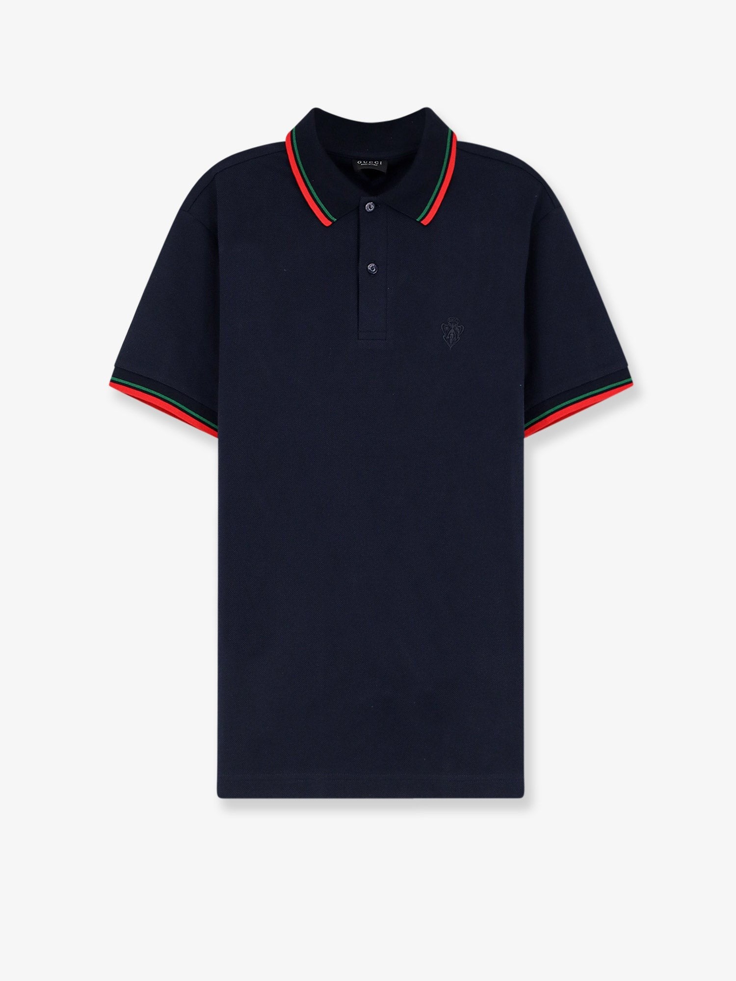 Gucci - Cotton polo shirt with embroidered logo on the front