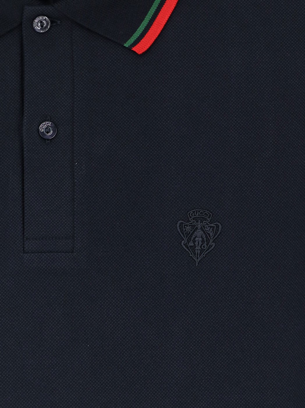 Gucci - Cotton polo shirt with embroidered logo on the front